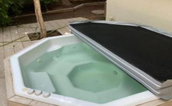 7 Seater Octagon Jacuzzi Cover Light Grey Riptech Canvas