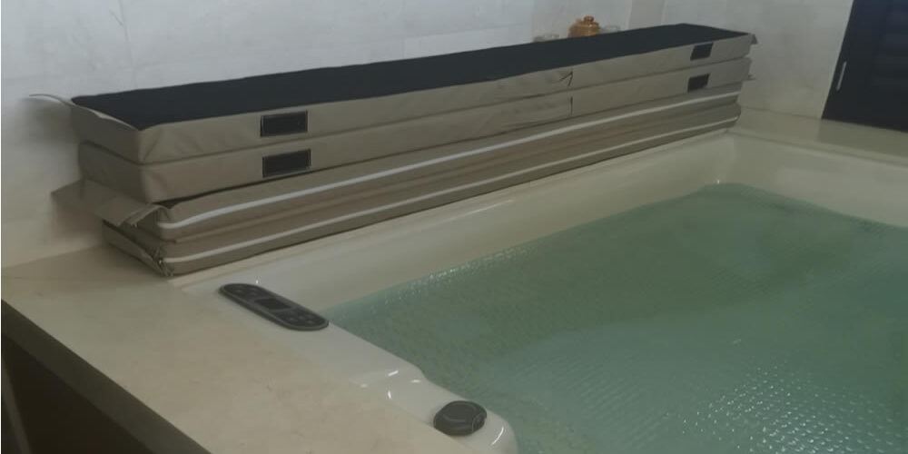 Custom Jacuzzi Cover Beige Riptech Canvas