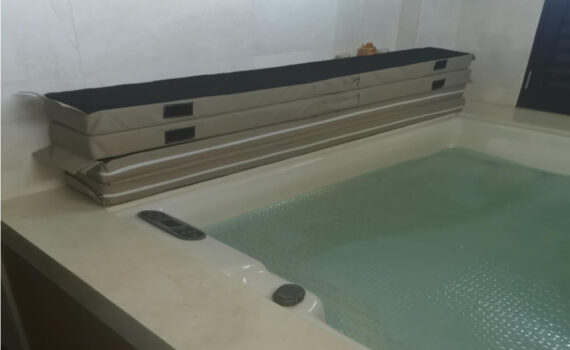 Custom Jacuzzi Cover Beige Riptech Canvas