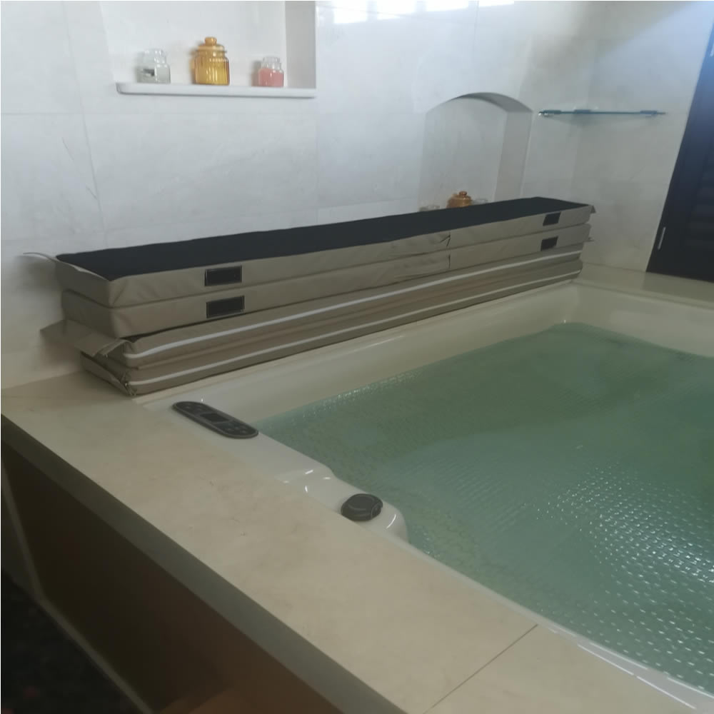 Custom Jacuzzi Cover Beige Riptech Canvas