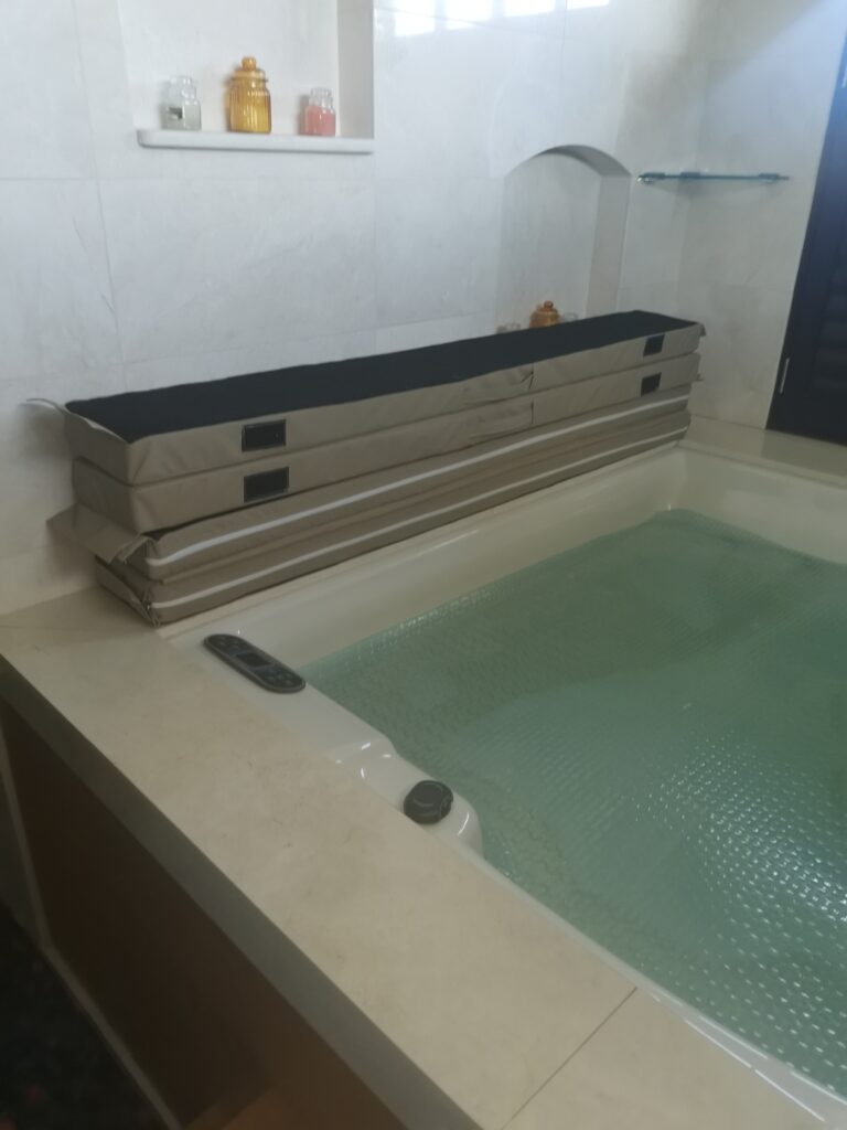 Custom Jacuzzi Cover Beige Riptech Canvas